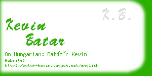 kevin batar business card